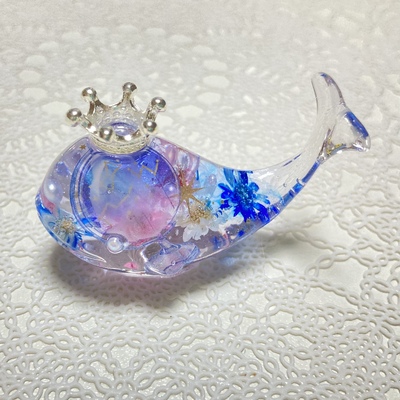 神秘的クラゲ(手描き) レジンヘアゴムブローチポニーフックペンダント