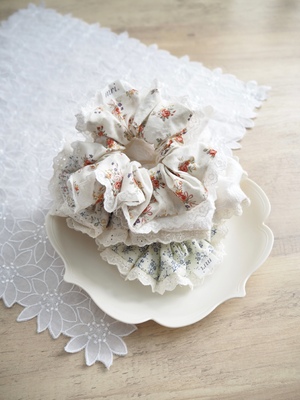 27-230くるみボタンヘアゴム てんとう虫 さくらんぼ チェック柄