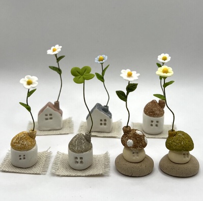 緑系 立体 花柄 アクリルアート テクスチャーアート ボタニカル