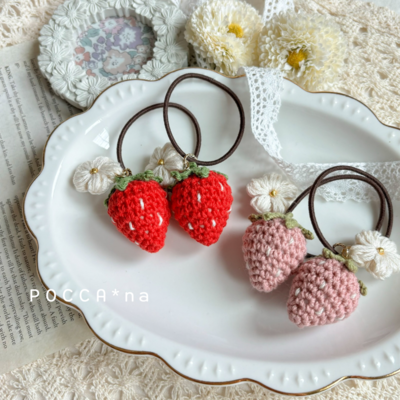 ゆらゆらイチゴ＆れもん♡ベビーヘアクリップ　ヘアゴム ゆらゆらイチゴ＆れもん♡ベビーヘアクリップヘアゴム