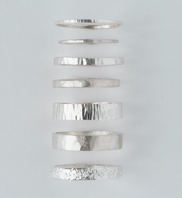 銀のつちめ模様リング講座