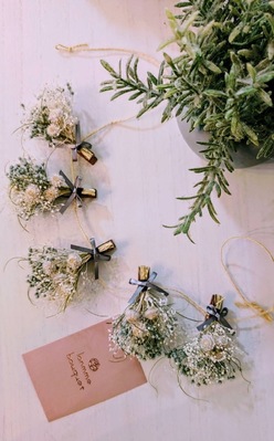 レジンヘアゴム 淡色ラベンダーパープルコットンキャンディブーケ花束